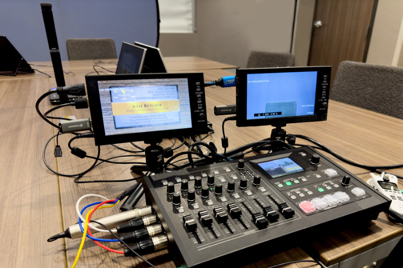 equipment setup in courtroom